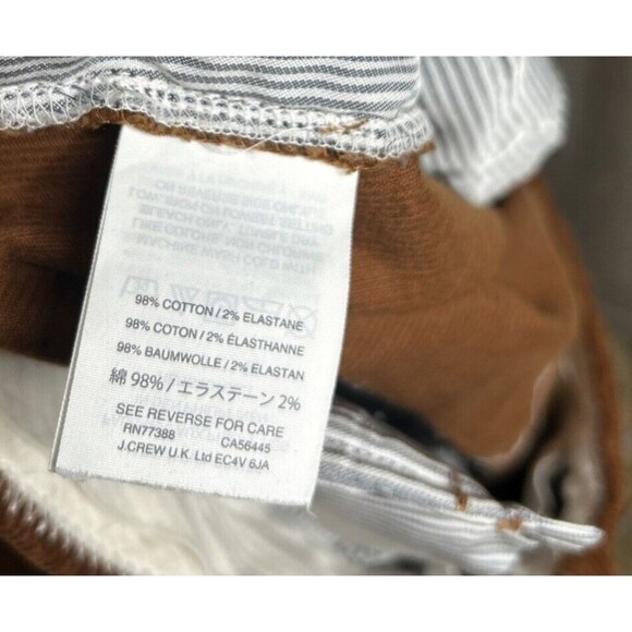 J Crew Corduroy Flare Pants Cropped Brown Color Zip Pockets Size 2 - Picture 6 of 8